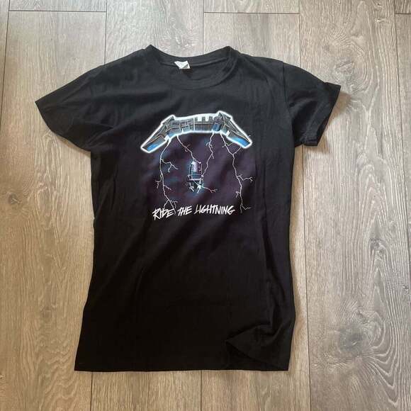 Metallica Band T Shirt Ride The Lightning Double Graphic Size S - Picture 1 of 4